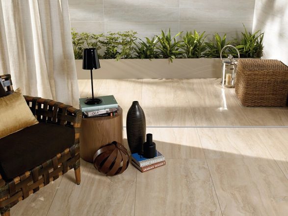 Porcelanato Travertino Crema Mate 60x120
