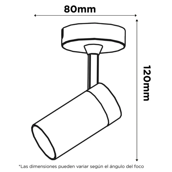Foco Sobre Puesto Silo  Negro Mate - Imagen 2