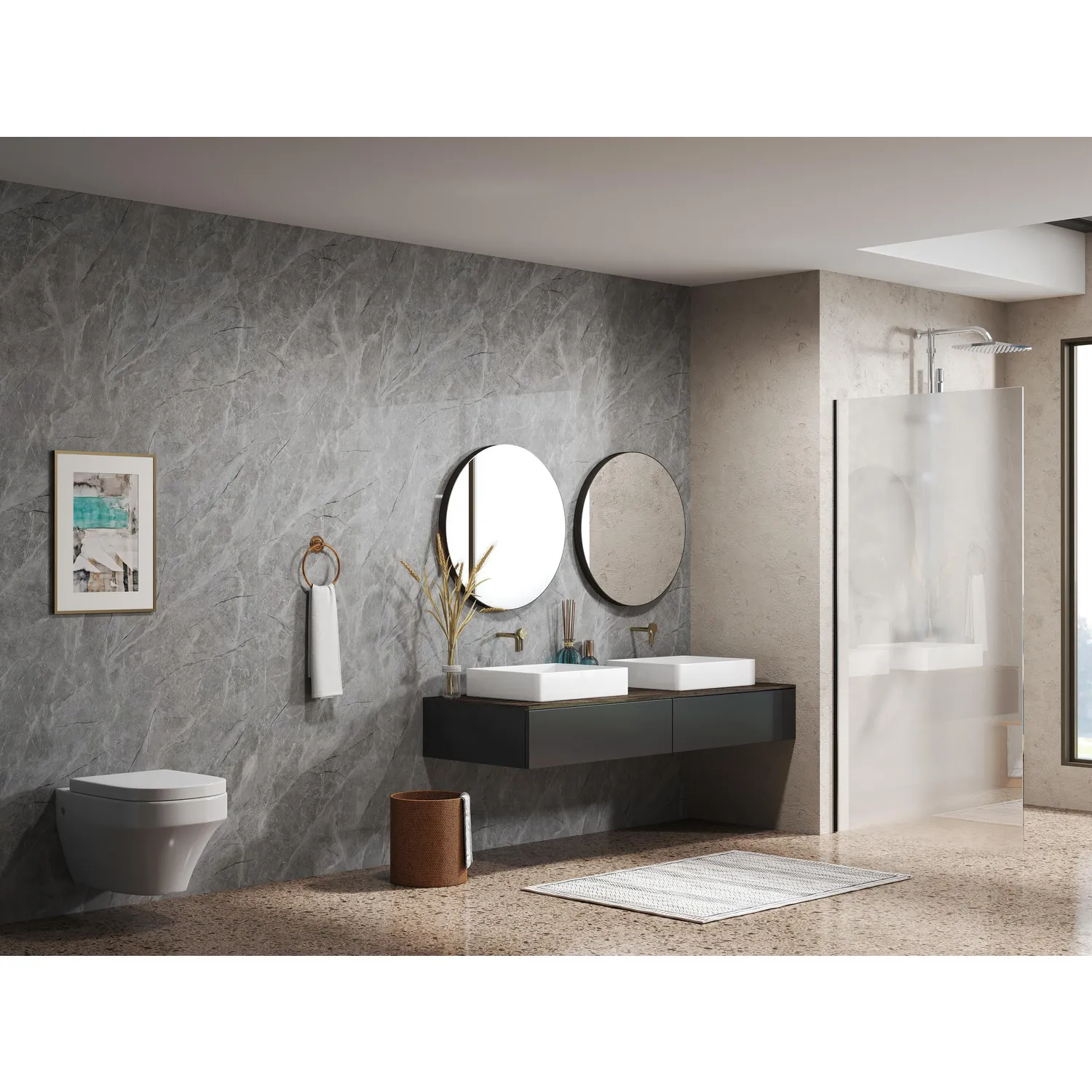 Panel SPC Grey – 2,40 x 1,22 m | Espesor 3 mm - Imagen 2