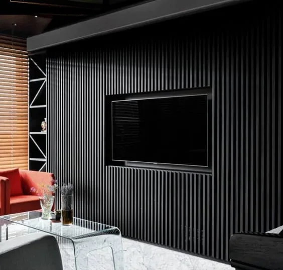 Panel de Madera Negro WPC 0,16 x 2,90 m Interior