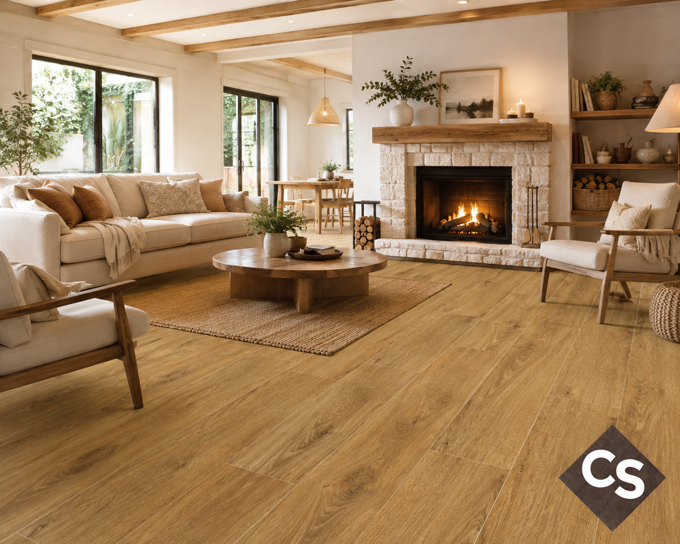 Piso Vinílico SPC Golden Oak 5,5 mm
